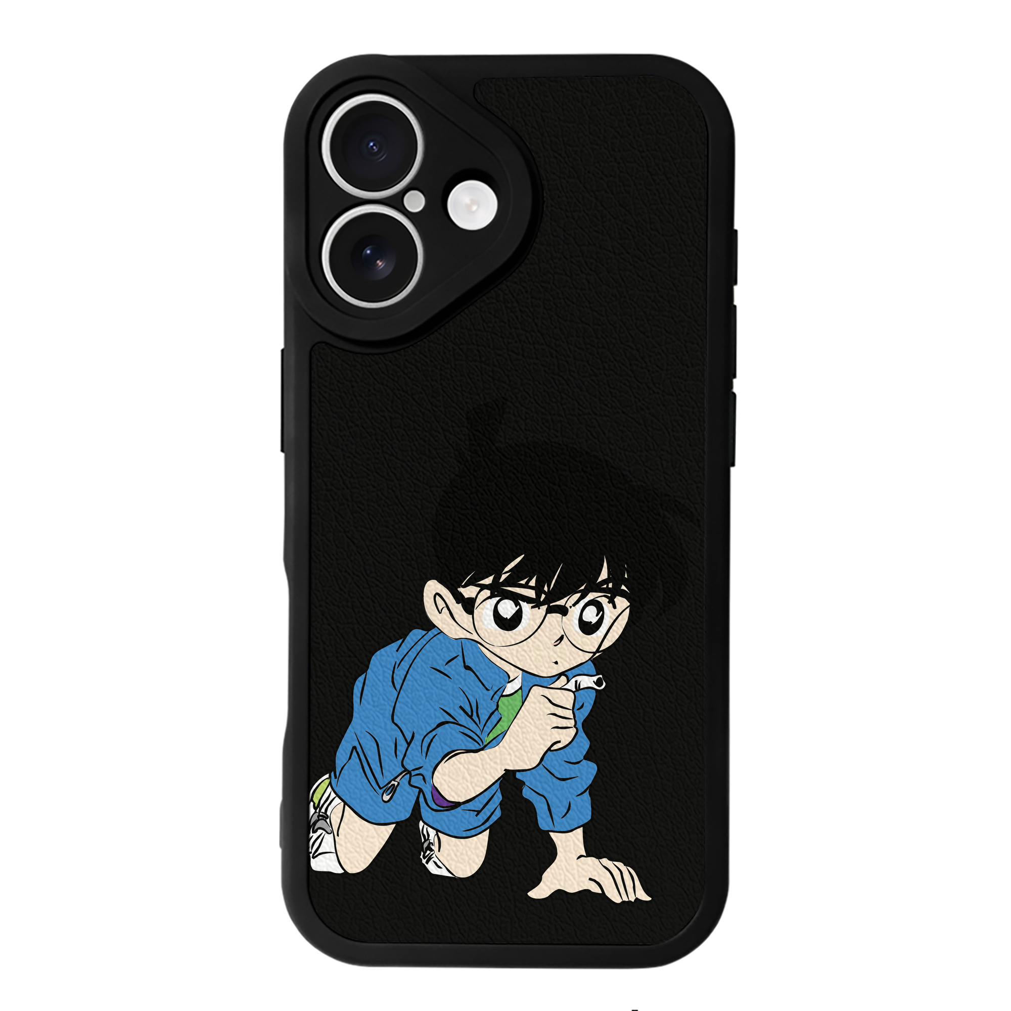 （画像用） 名探偵コナン 江戸川 コナン Detective Conan Conan Edogawa 【iPhone 16シリーズ対応】シリコンスマホケース（レザー調） 材質：シリコン